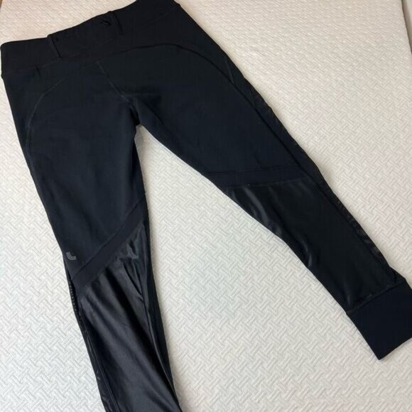 LOLË Womens Small Burst Black Athletic Leggings Pants Montreal Mesh Workout Yoga - Picture 4 of 10